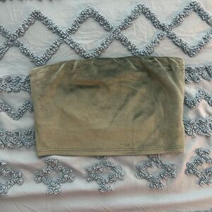 aerie Olive Green Strapless Tube Crop Top